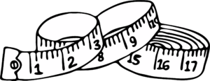 Line drawing of tape measure